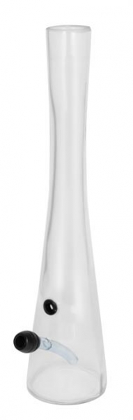 Glas Bong Hollandbong mit Schlauch und Kopf 40cm MIT Kickloch klar